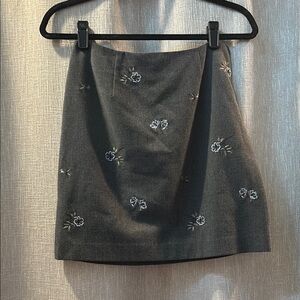 Ann Taylor Gray Floral Vintage Skirt